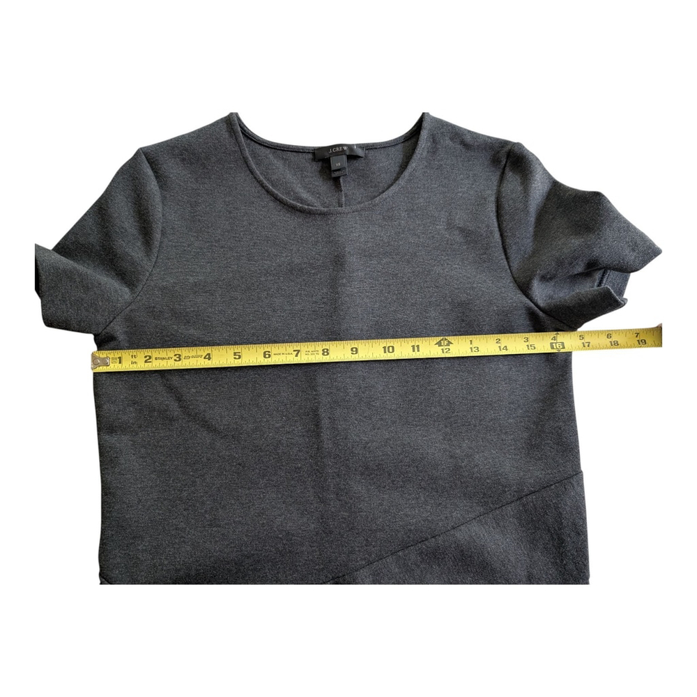 NEW J Crew Ponte Knit Charcoal Gray Peplum Short Sleeve Top Size XS Versatile - Picture 4 of 8